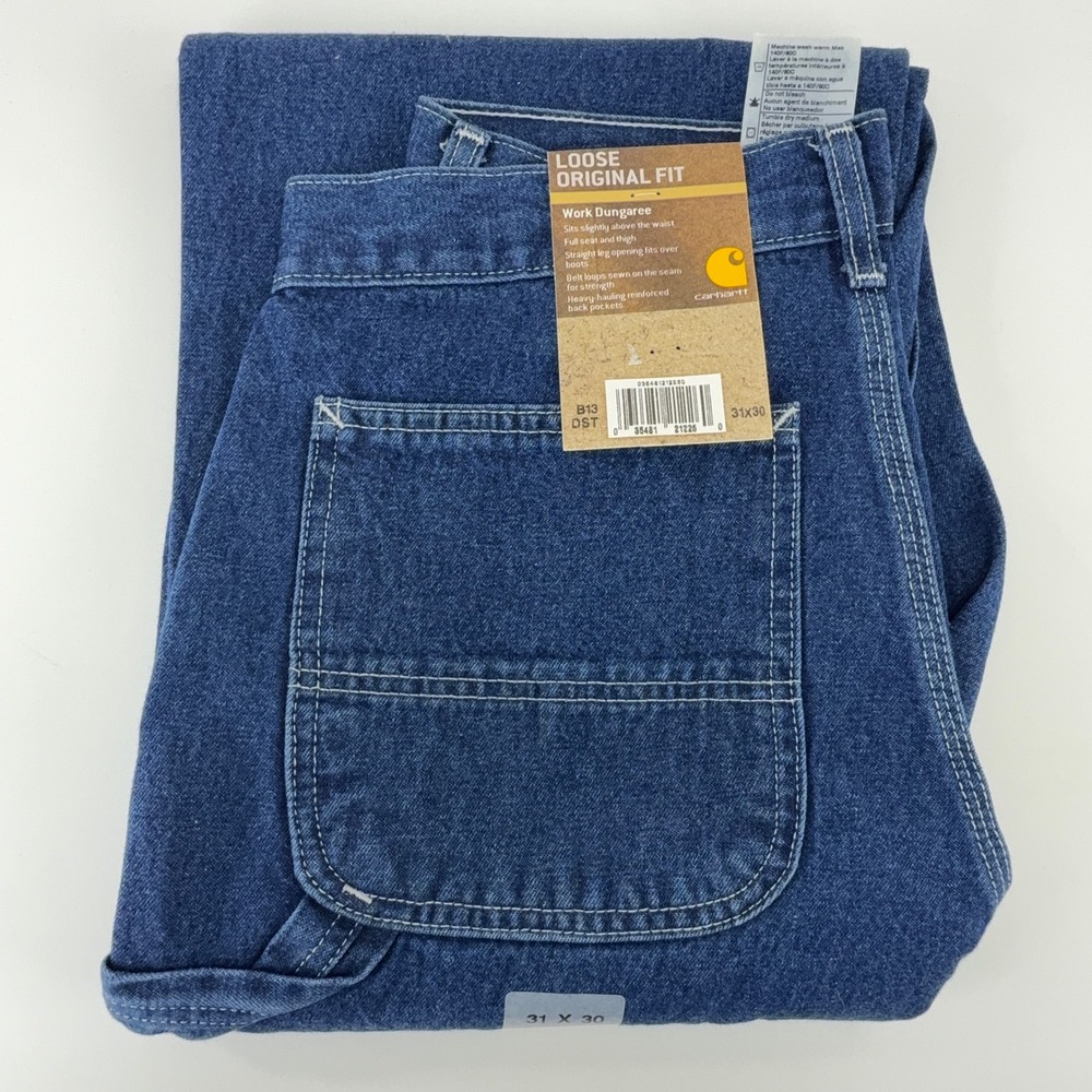 Carhartt Work Dungaree Denim Jeans Mens 31x30 B13 DST Darkstone NWT NOS